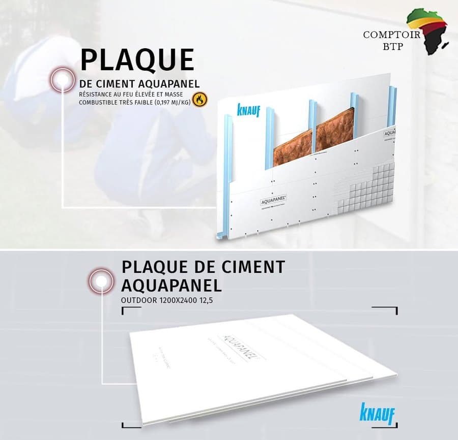Système plaque de ciment Knauf Aquapanel outdoor avec isolation